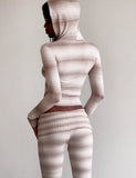 MARISSA JUMPER TAUPE OMBRE STRIPE