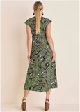 Linen V Neck Maxi Dress Large Splendid Paisley