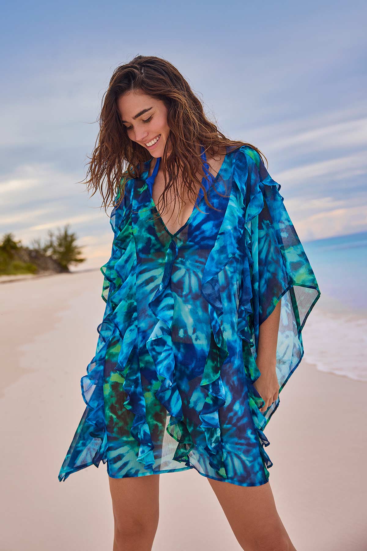 Breeze Poncho Saltwater Tie Dye