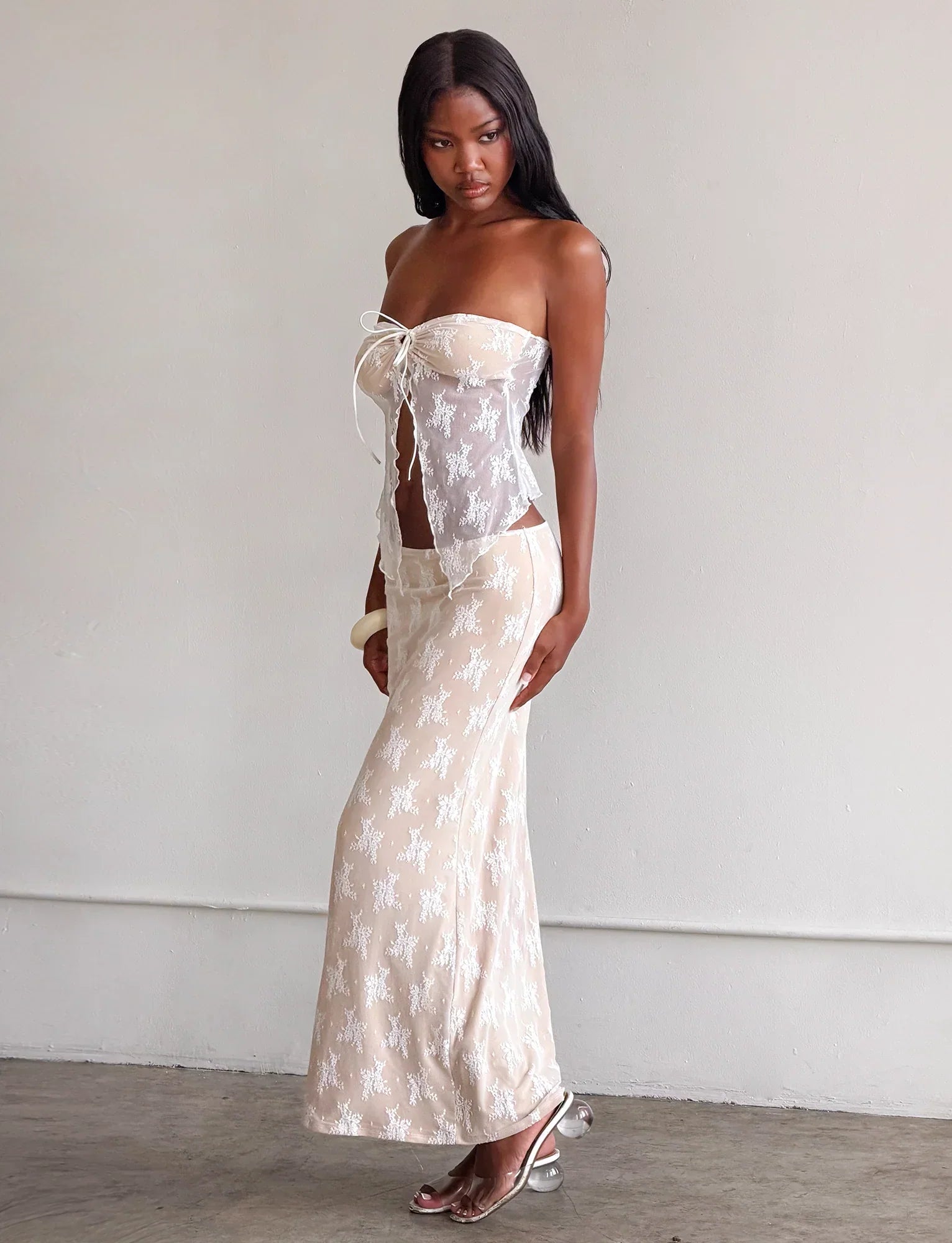 KAROLINA TOP WHITE WHITE LACE