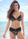 Draped Ring Underwire Top Midnight Elegance