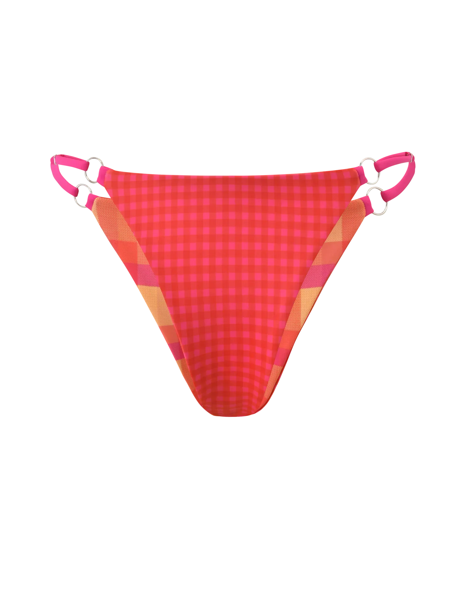 AYANNA REVERSIBLE BIKINI BOTTOM GINGHAM AND RESORT PLAID