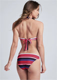 Triangle Halter Top Sunburst Stripe