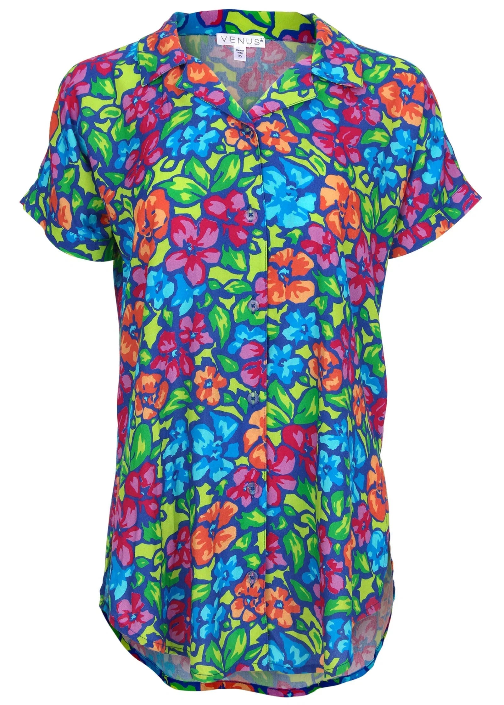 Beach Button Down Shirt Flower Garden