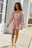 Millie Pink Floral Smocked Top Romper