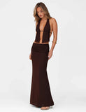 ESHA MAXI SKIRT BROWN CHOCOLATE