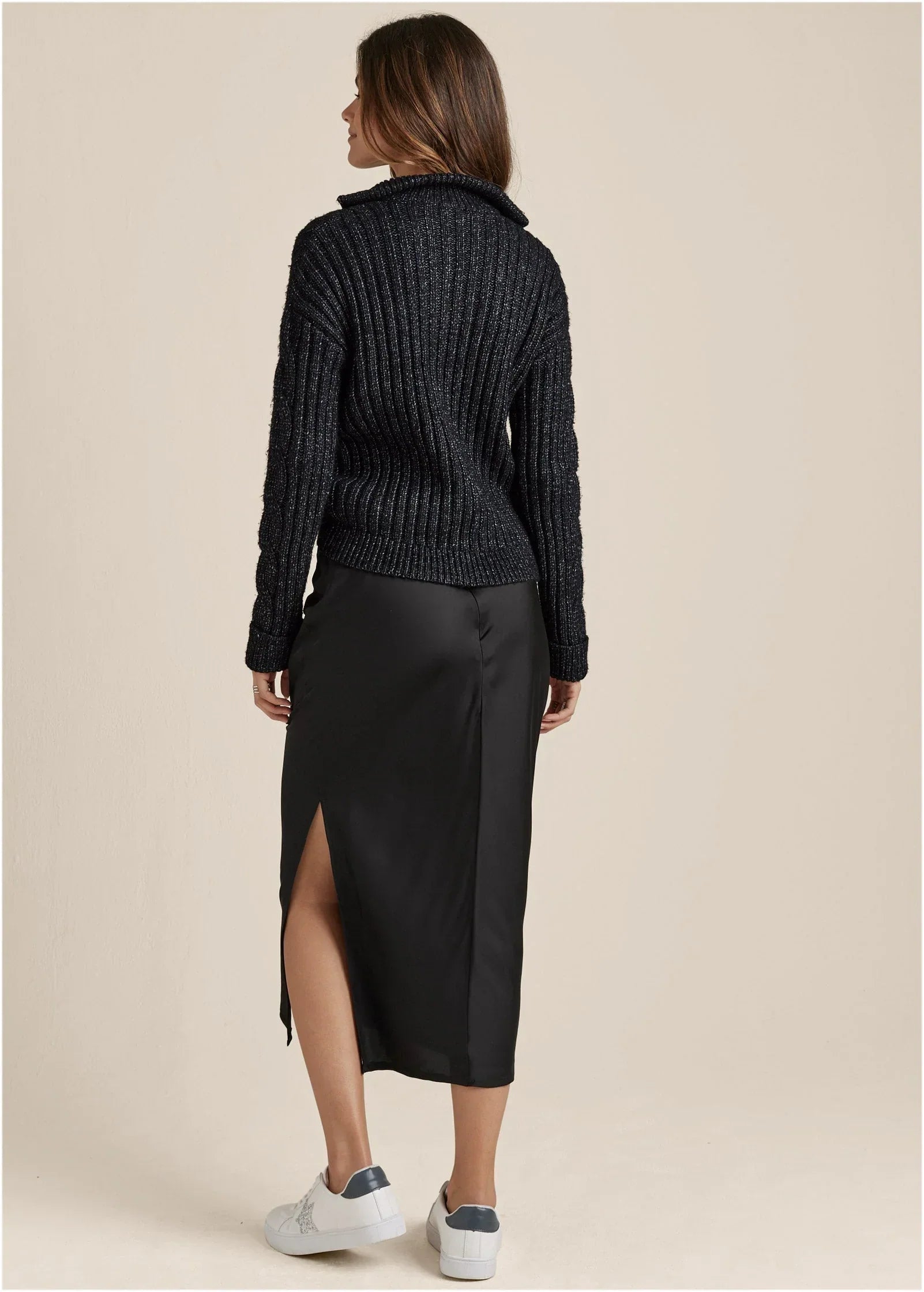 Quarter Zip Sweater Black