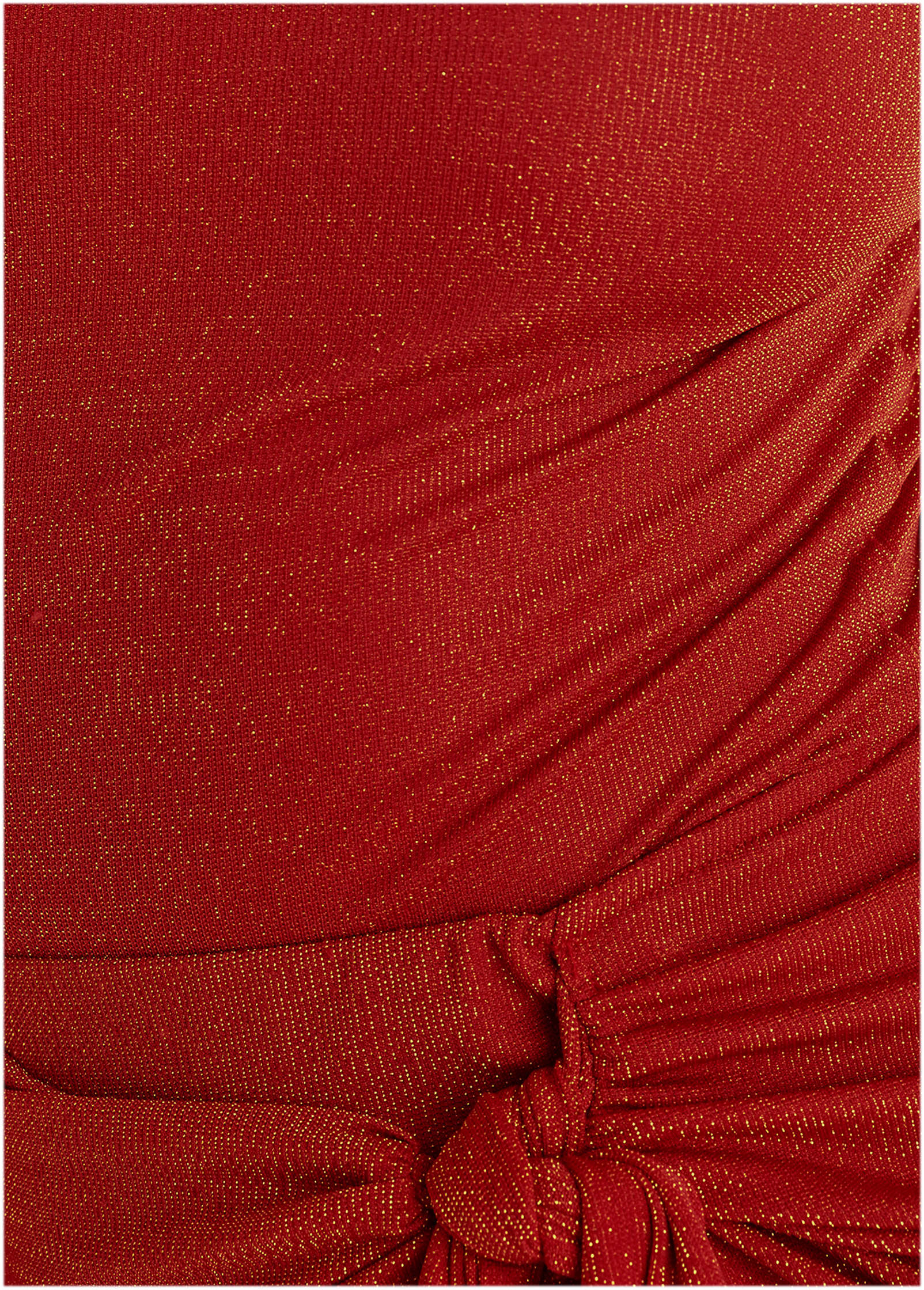 Glitter Knit One Shoulder Top Racing Red Glitter Knit