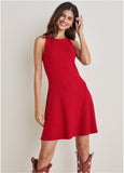 Flexrib Fit And Flare Dress Red