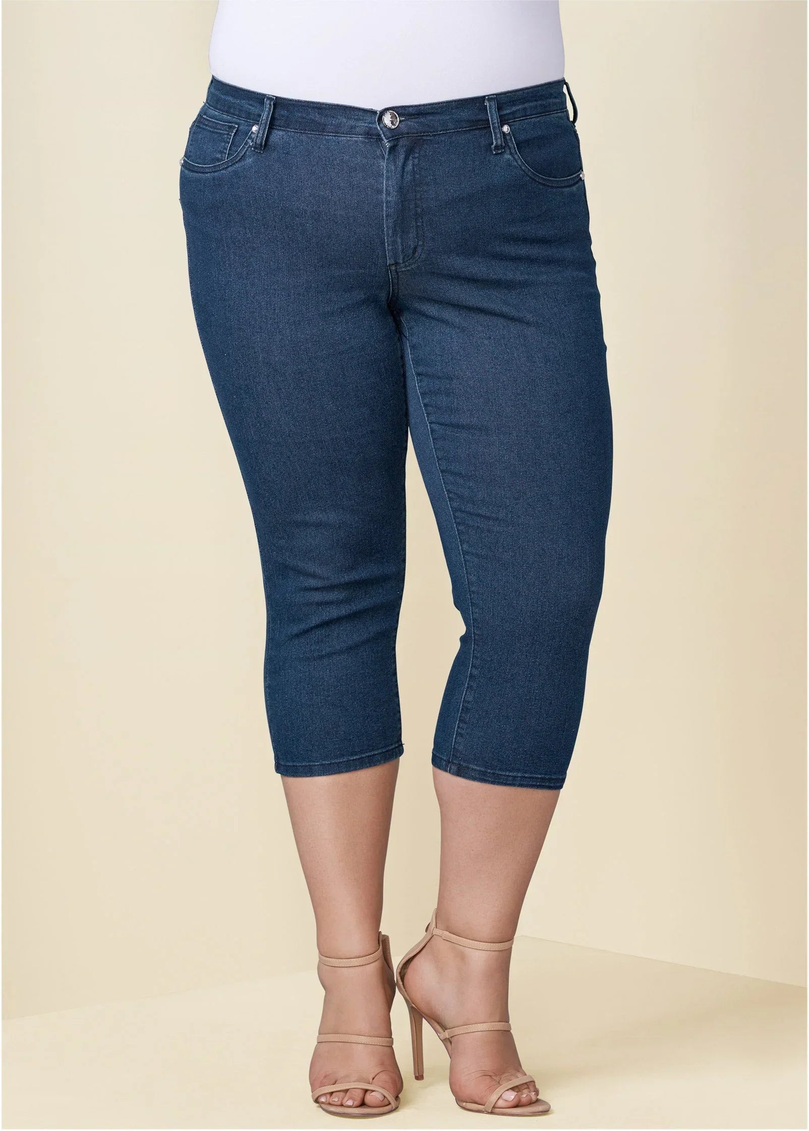 Cindy Capri Jeans Dark Wash