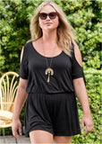 Cold Shoulder Romper Black
