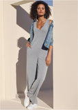 Relaxed V Neck Jumpsuit Heather Grey