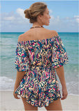 Flirty Cover Up Romper Fuzzy Paisley