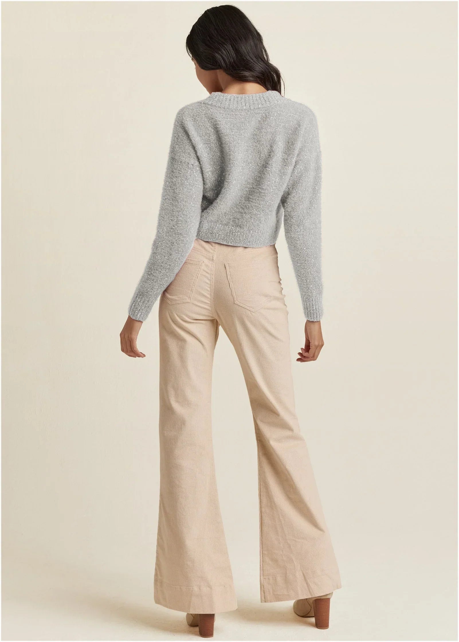 V Neck Sweater Medium Heather Grey