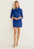 Ponte Zip Front Mini Dress Blue