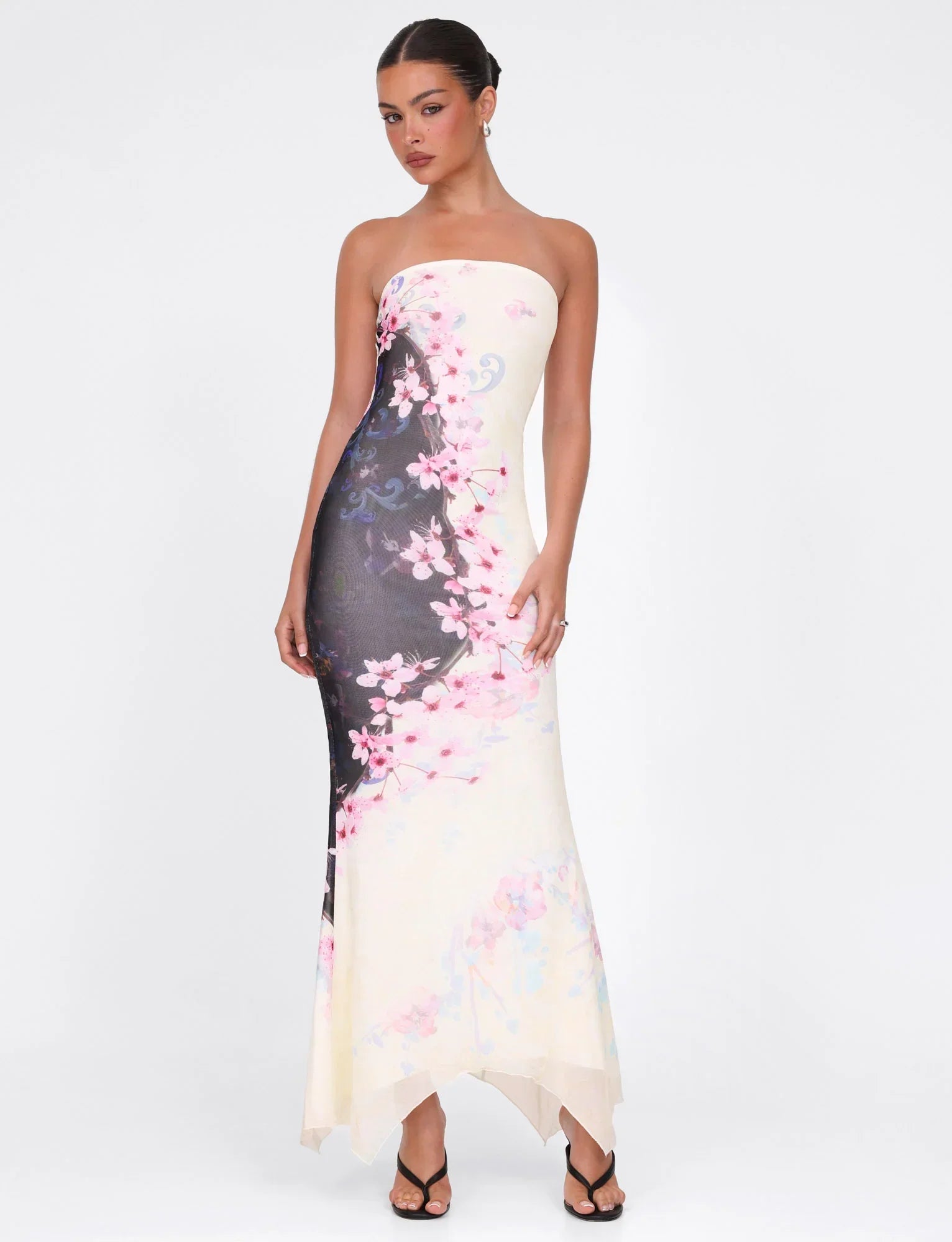 LILLIAN MAXI DRESS MULTI FLORAL CHERRY BLOSSUM