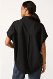 Crepe Short Sleeve Popover