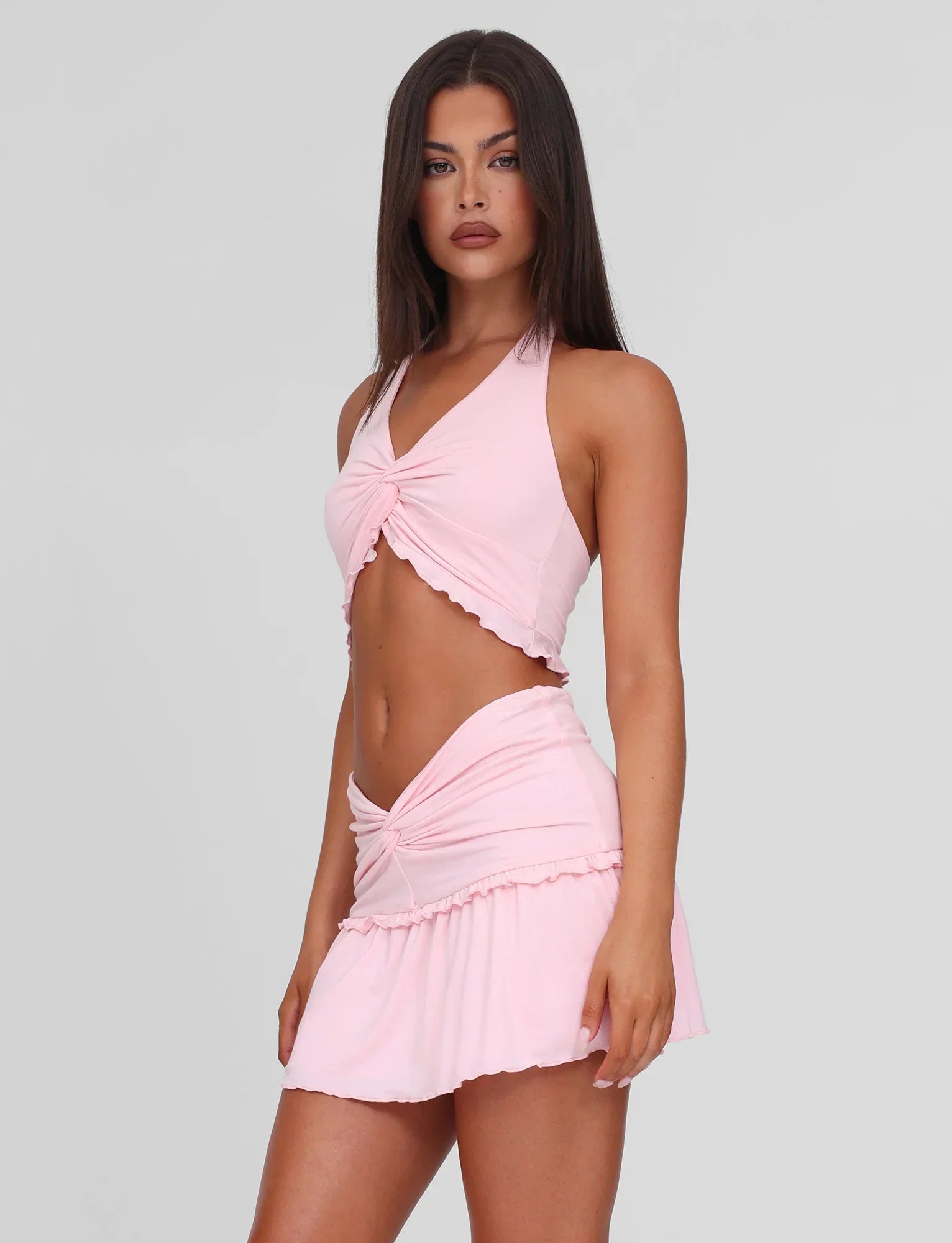 KATYA HALTER TOP PALE PINK