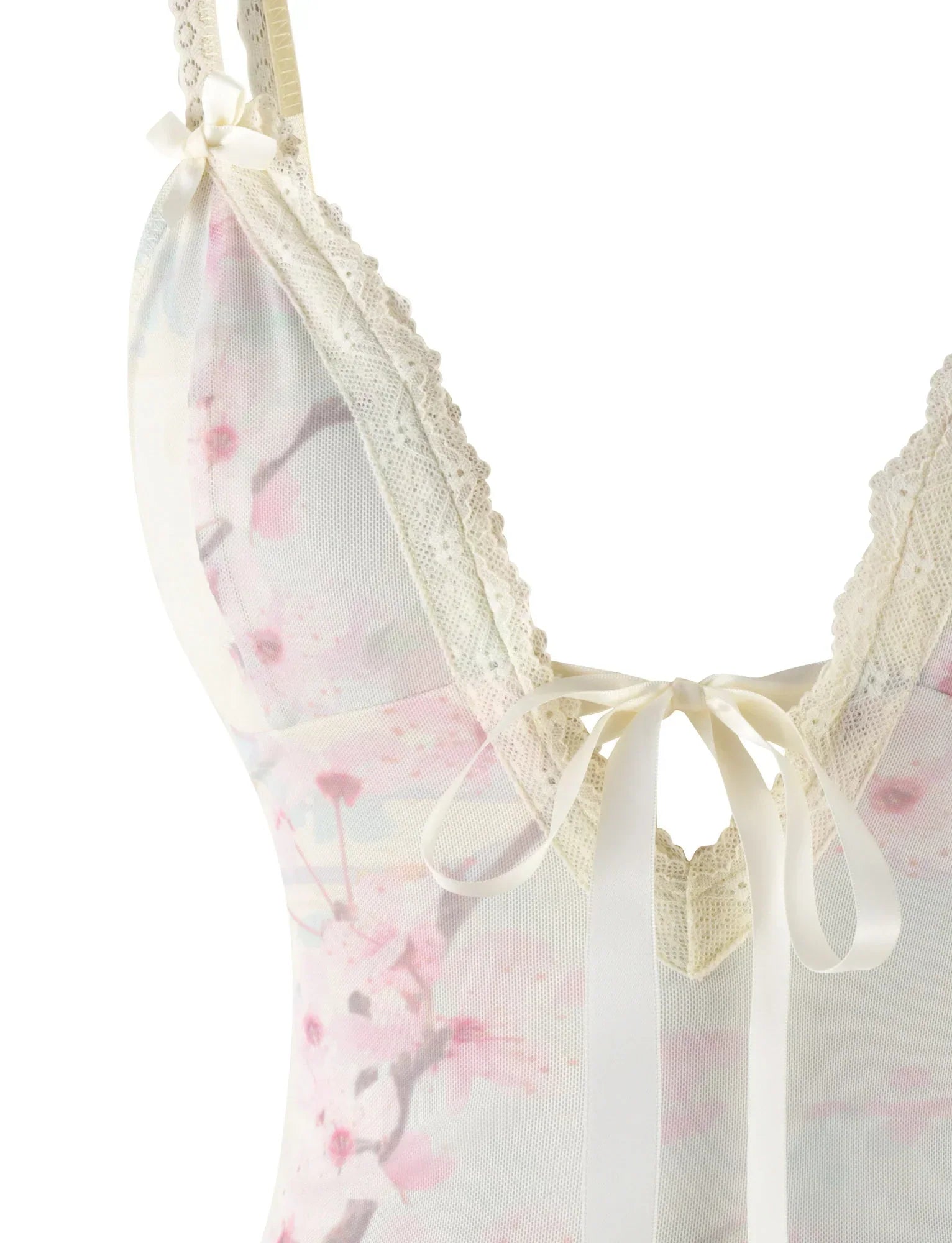 LONIE TOP NEUTRAL FLORAL WASHED CHERRY BLOSSOM