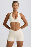 Ruched Mini Shorts in Vanilla