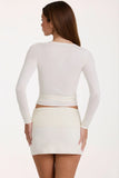 Soft Knit Mini Skirt in Ivory