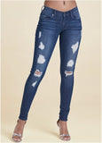 Ripped Skinny Jeans Dark Wash