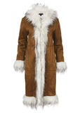 Faux Suede And Sherpa Coat Tan