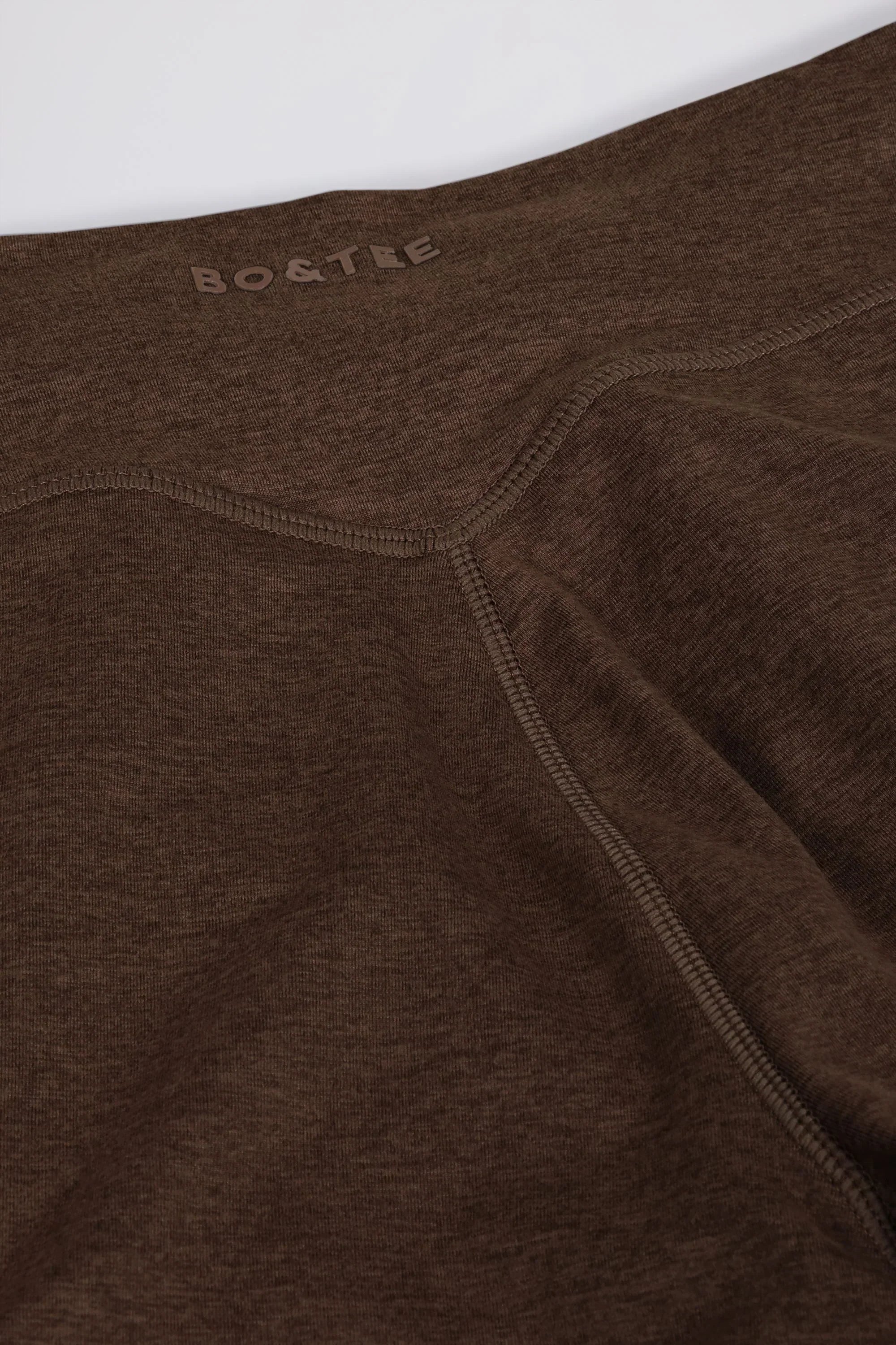 Brushed Jersey Ruched Mid Rise Leggings in Pecan Marl