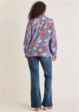 Woven Tunic Top Blue Multi