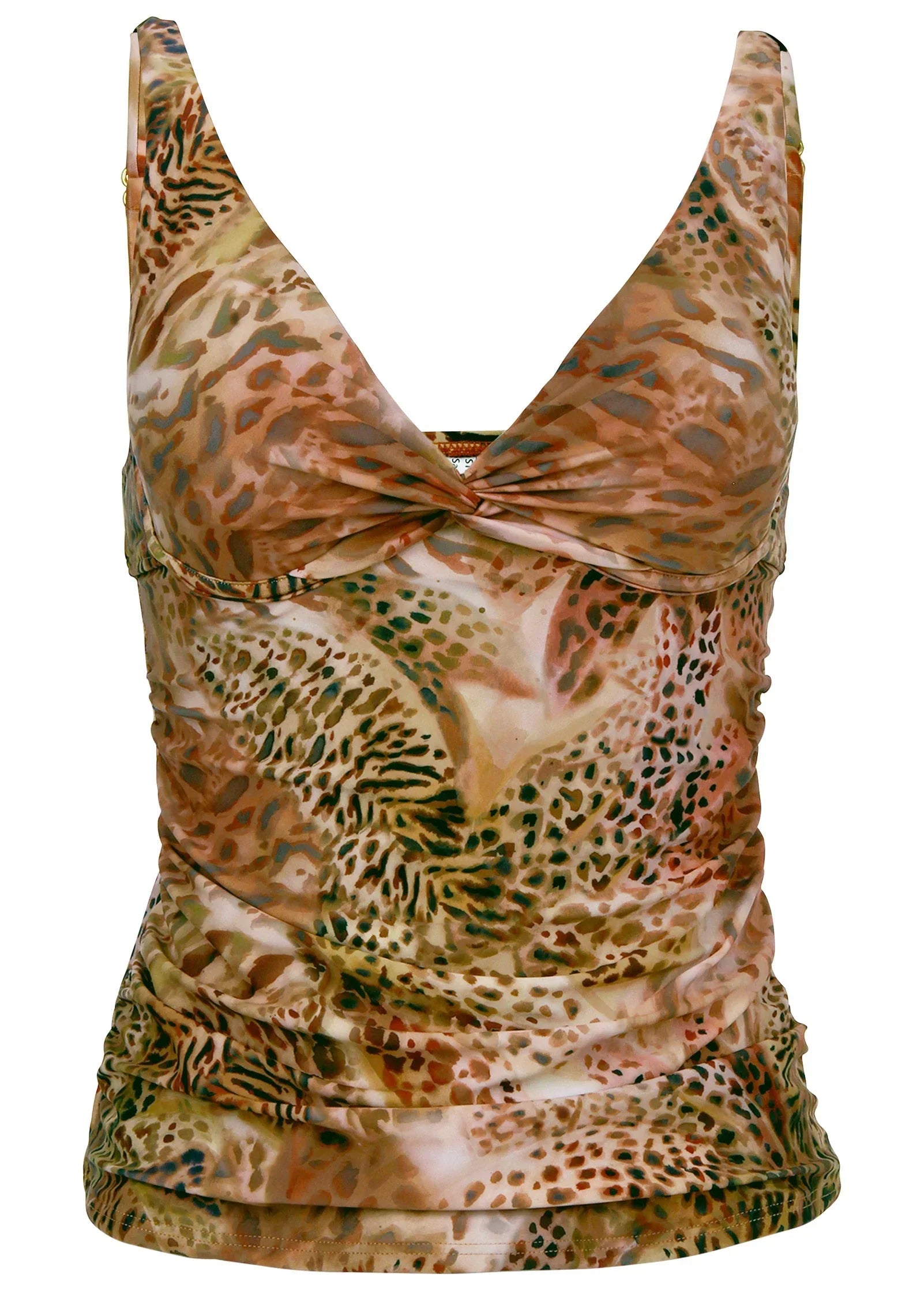 Paros Underwire Tankini Top Leopard Lillies Small
