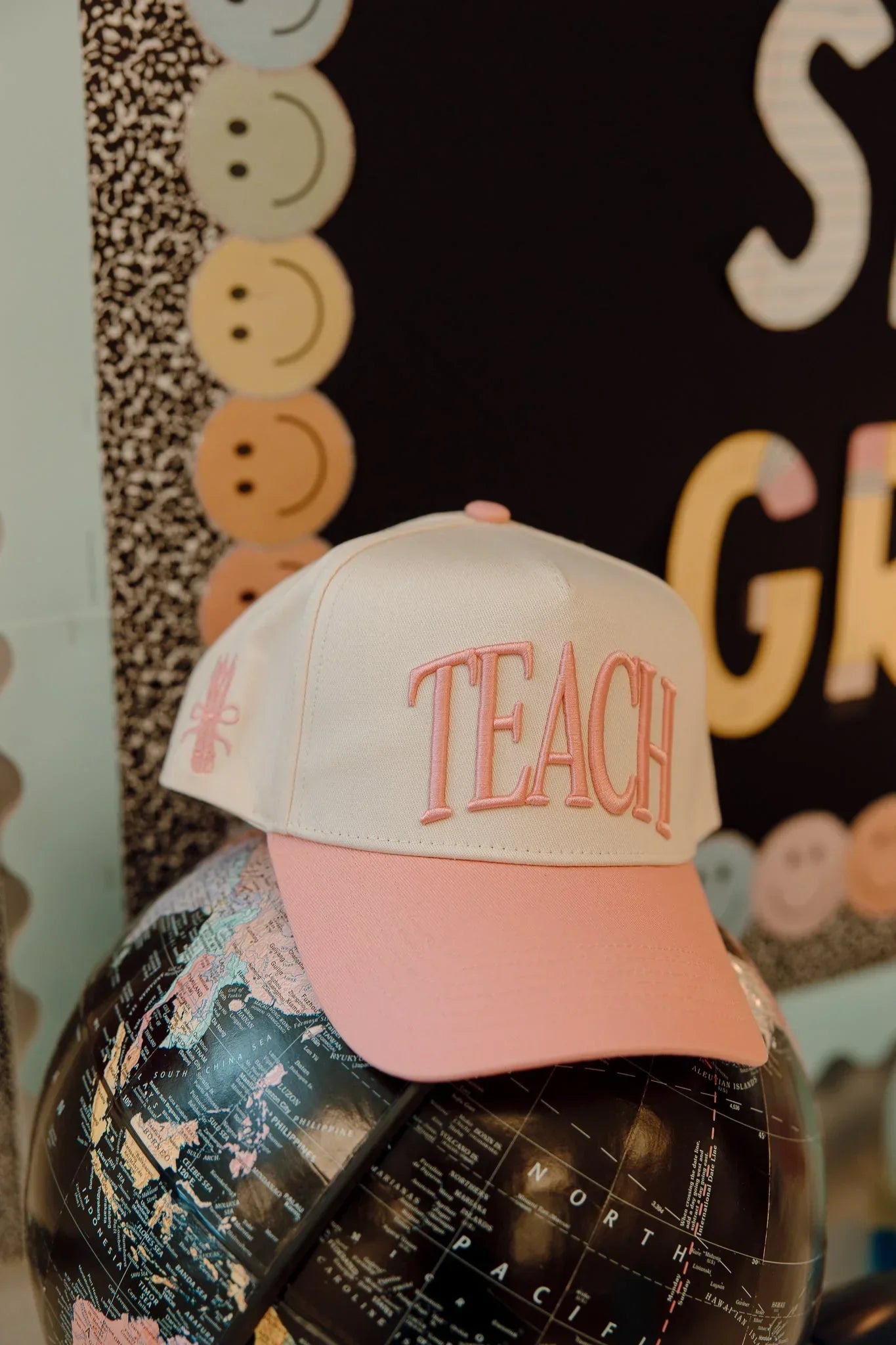 KenzKustomz Pink Vintage Trucker Hat Teach
