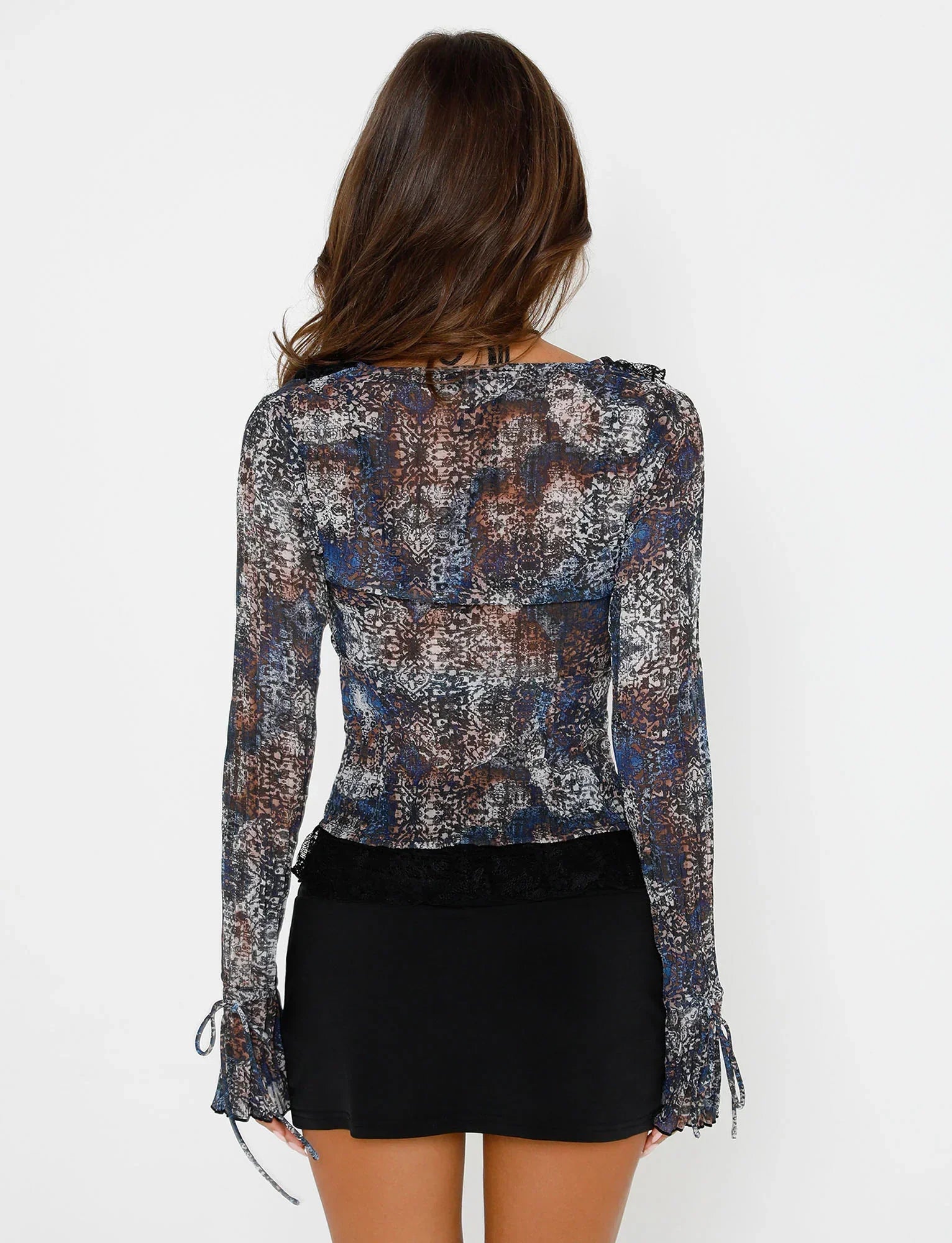 ZELDA TOP BLACK ABSTRACT