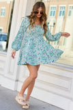 Gloria Green Floral Dress